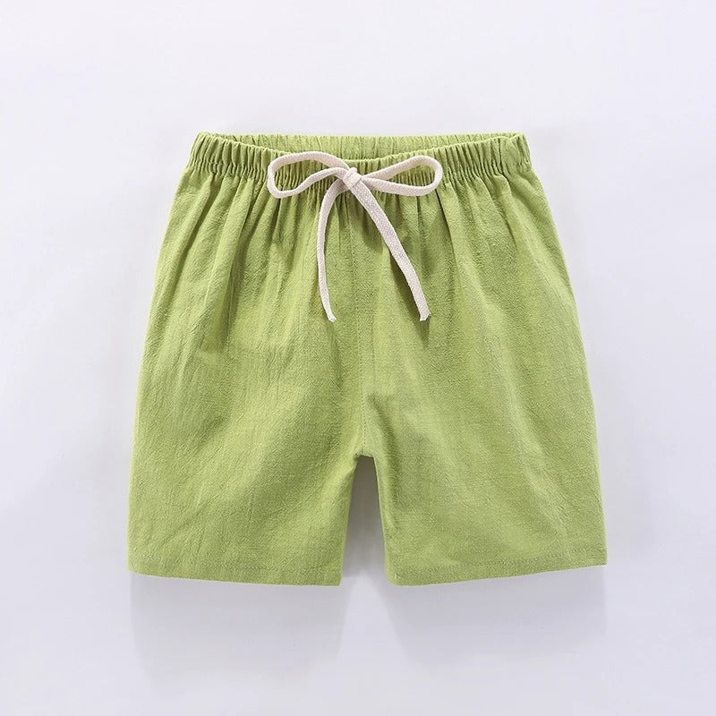 Mini Fashion™ - Schnelltrocknendes Material - Baumwolle-Leinen Short Grün / 100 ( 1 Jahr) | Pädagogisches Holzspielzeug von Mein Kleines Baby