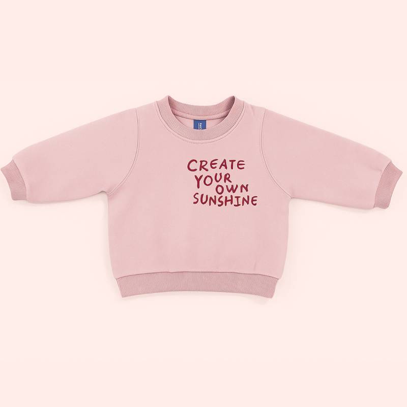 Mini Fashion™ - "Skab dit eget solskin" - Sweater Rødmende blomst / 120 (5-6 år) | Pädagogisches Holzspielzeug von Mein Kleines Baby