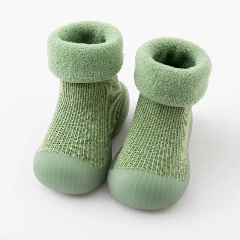 Mini Fashion™ - Skridsikkert greb - Sokkesko til småbørn Grøn / 23 (13-18 måneder) | Pädagogisches Holzspielzeug von Mein Kleines Baby