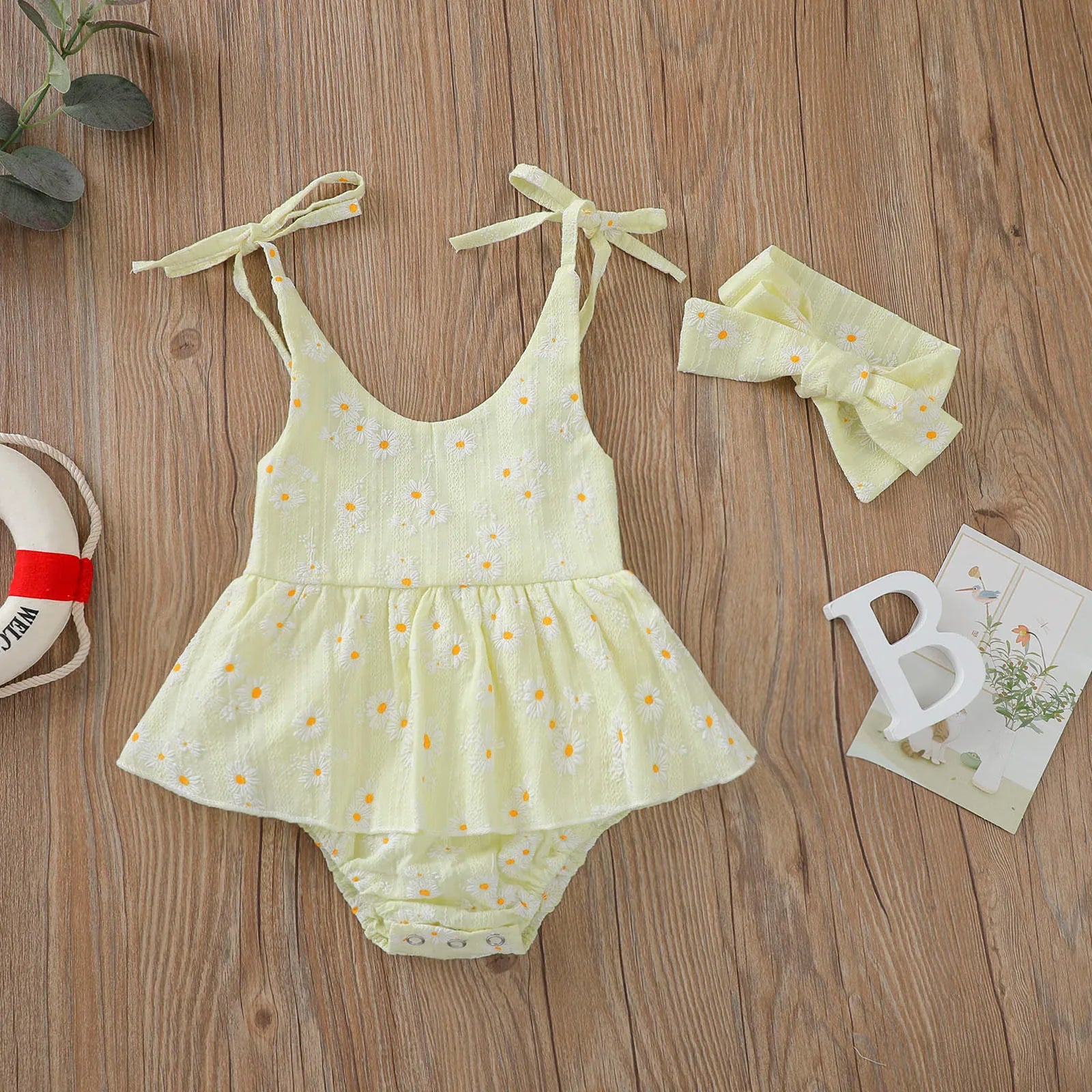Mini Fashion™ - Sommerkleid&Haarband Grün / 100 (18-24 Monate) | Pädagogisches Holzspielzeug von Mein Kleines Baby