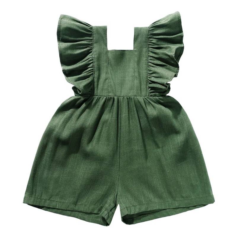 Mini Fashion™ - Sommerlich&niedlich - Kinder-Overall Mädchen Grün / 80 (9-12 Monate) | Pädagogisches Holzspielzeug von Mein Kleines Baby