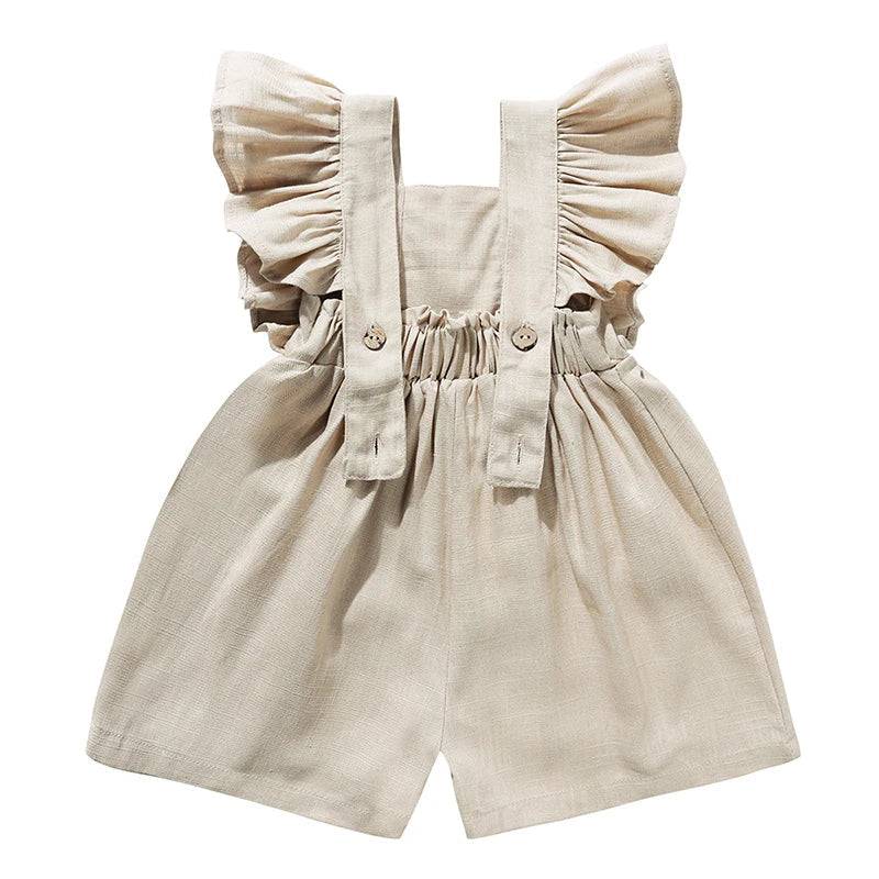 Mini Fashion™ - Sommerlich&niedlich - Kinder-Overall Mädchen Khaki / 80 (9-12 Monate) | Pädagogisches Holzspielzeug von Mein Kleines Baby
