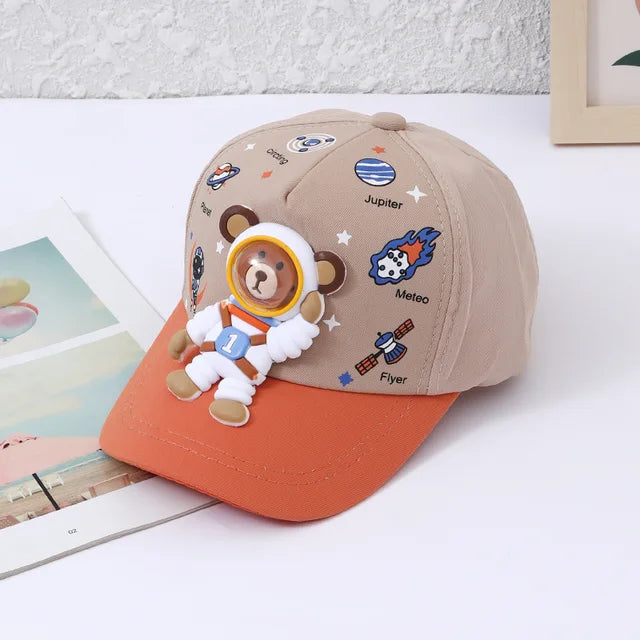 Mini Fashion™ - Sonnenlächeln - Kinder Baseballkappe Beige/Orange / Einheitsgröße (1-4 Jahre) | Pädagogisches Holzspielzeug von Mein Kleines Baby