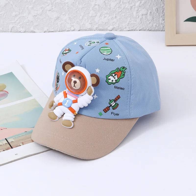 Mini Fashion™ - Sonnenlächeln - Kinder Baseballkappe Blau/Braun / Einheitsgröße (1-4 Jahre) | Pädagogisches Holzspielzeug von Mein Kleines Baby