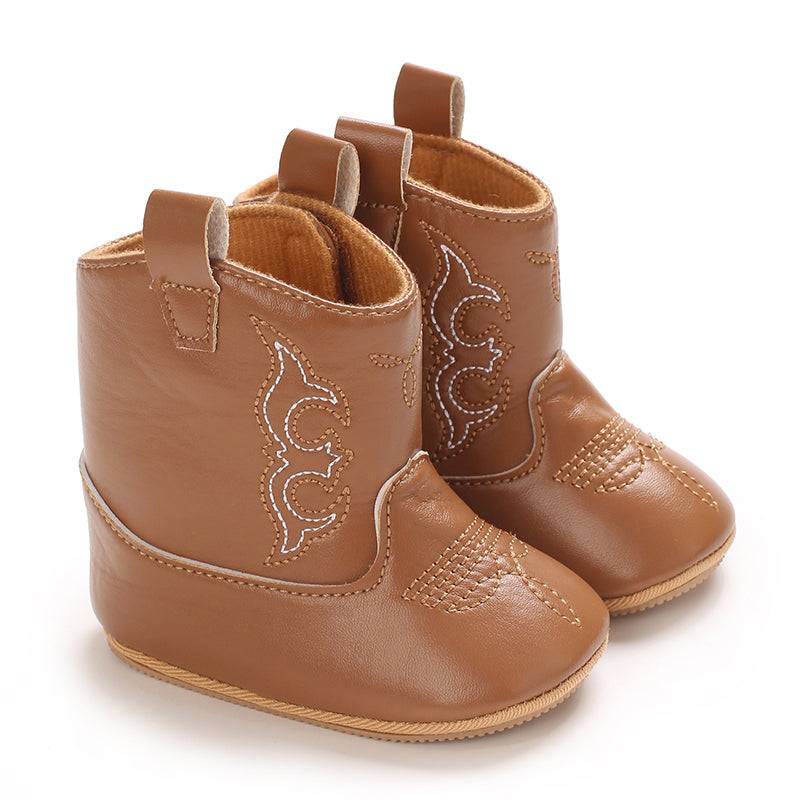 Mini Fashion™ - Starker Look - Cowboystiefel für Mädchen Braun / 20 (12-18 Monate) | Pädagogisches Holzspielzeug von Mein Kleines Baby
