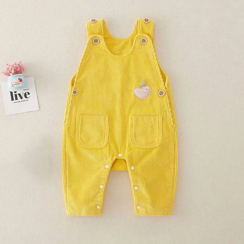 Mini Fashion™ - Stilvoll&Trendy - Cord-Latzhosen Gelb / 66 (3-6 Monate) | Pädagogisches Holzspielzeug von Mein Kleines Baby