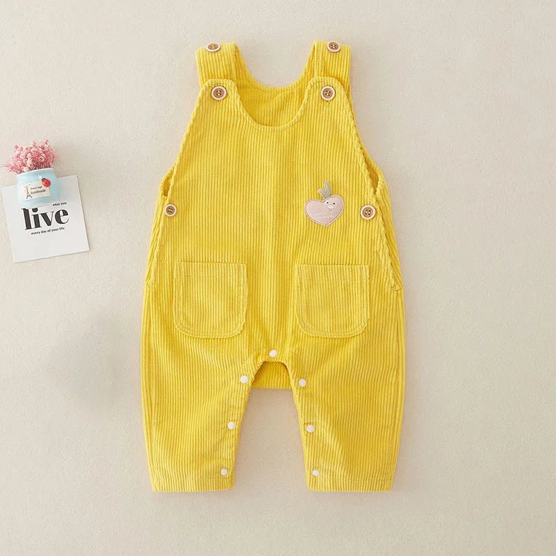 Mini Fashion™ - Stilvoll&Trendy - Cord-Latzhosen Gelb / 73 (6-9 Monate) | Pädagogisches Holzspielzeug von Mein Kleines Baby