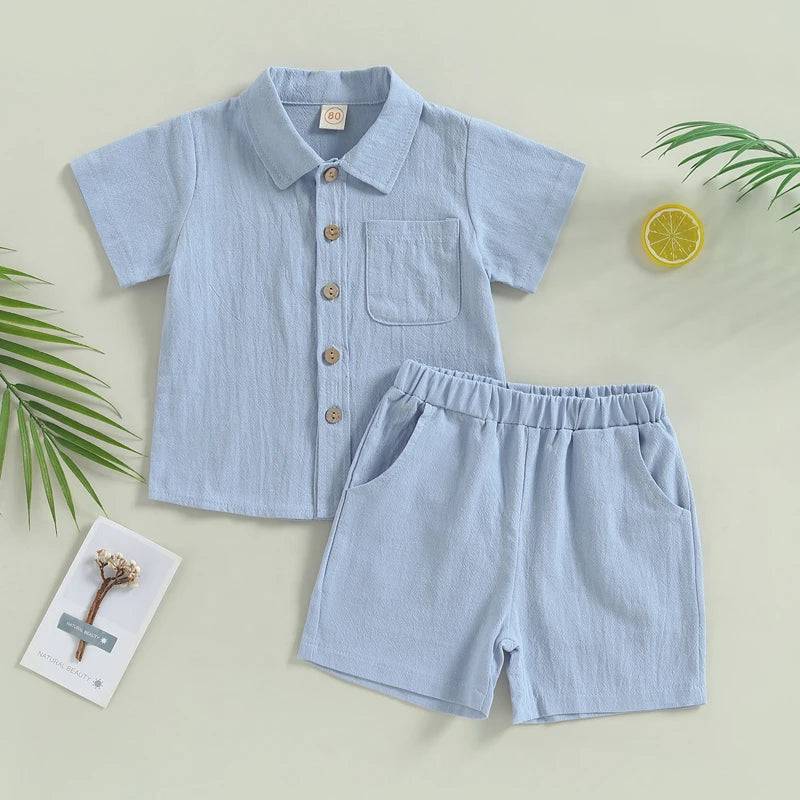 Mini Fashion™ – Strapazierfähig&stilvoll– Baumwolle Baby Outfit Blau / 110 (2-3 Jahre) | Pädagogisches Holzspielzeug von Mein Kleines Baby