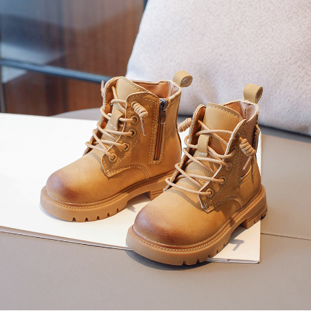 Mini Fashion™ - Stylish&Trendy für Kinder - Schnürstiefel Khaki / 26 (3-4  Jahre) | Pädagogisches Holzspielzeug von Mein Kleines Baby