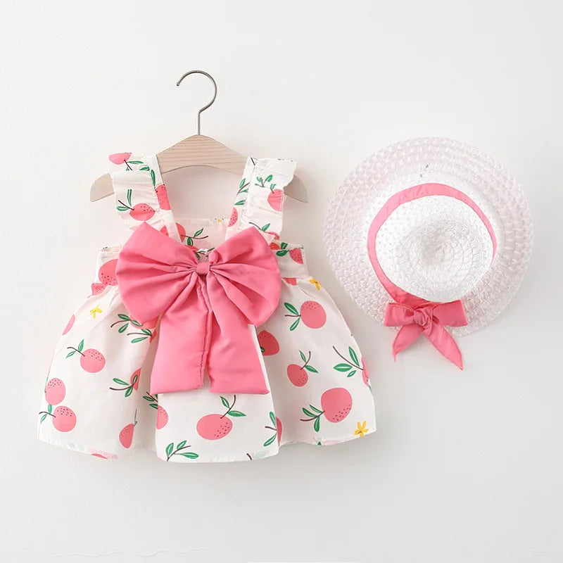 Mini Fashion™ – Süß&sommerlich– Fruchtkleid (enthält GRATIS Strohhut) Rosa / 90 (12-18 Monate) | Pädagogisches Holzspielzeug von Mein Kleines Baby