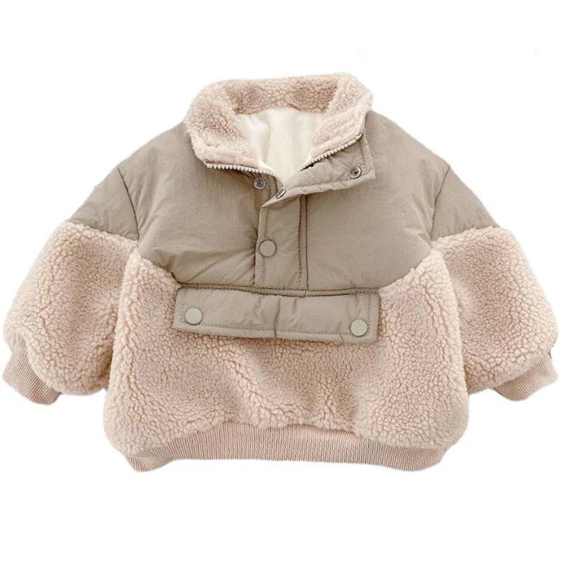 Mini Fashion™ - Super Warm - Fleece-Lammwolljacke Khaki / 92 (2 Jahr) | Pädagogisches Holzspielzeug von Mein Kleines Baby