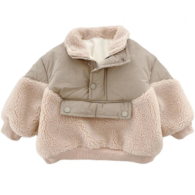 Mini Fashion™ - Super Warm - Fleece-Lammwolljacke Khaki / 98 (3 Jahr) | Pädagogisches Holzspielzeug von Mein Kleines Baby