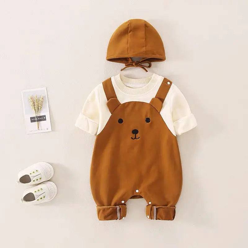 Mini Fashion™ - Super weich&stylisch - Kinder Overall Braun / 66 (3-6 Monate) | Pädagogisches Holzspielzeug von Mein Kleines Baby