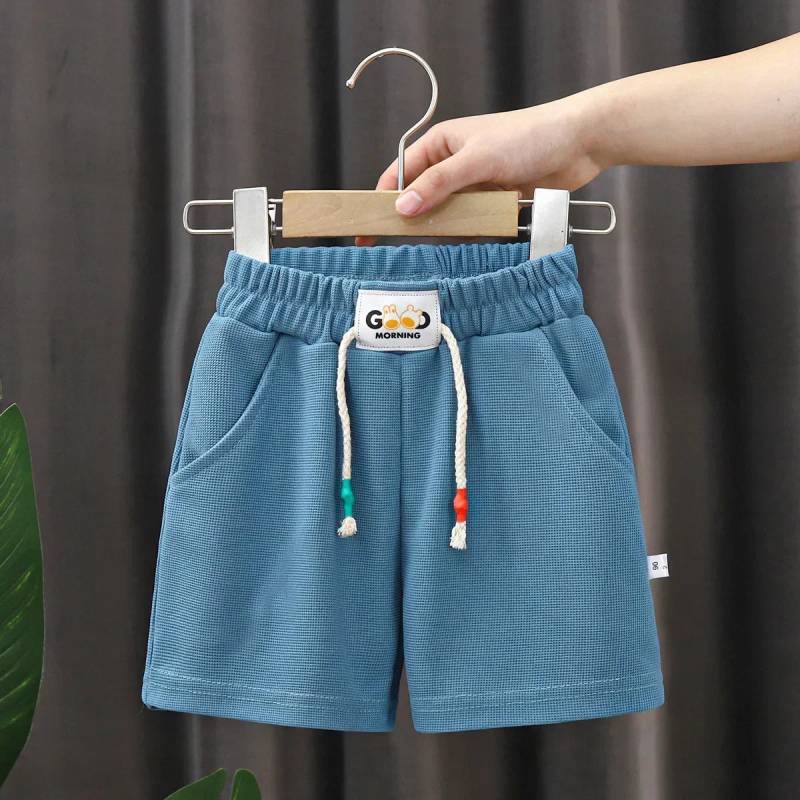 Mini Fashion™ - Superbequeme Jogginghose - Kurze Hose Blau / 100 | Pädagogisches Holzspielzeug von Mein Kleines Baby