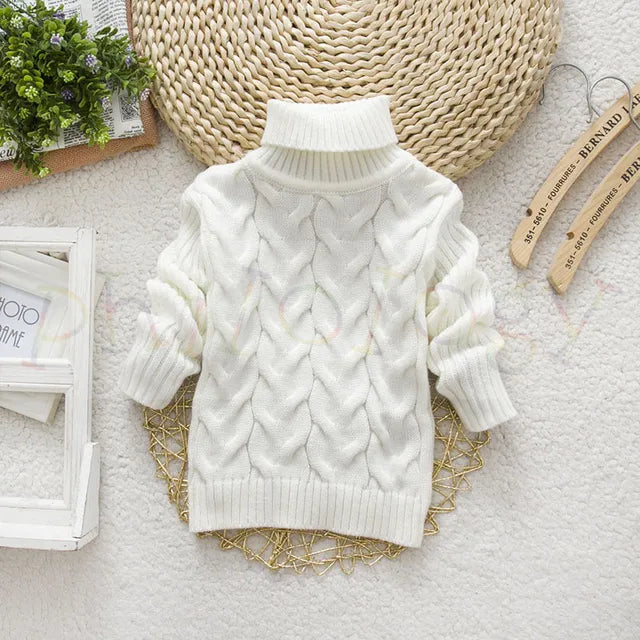 Mini Fashion™ - Teddybär Rollkragenpullover Kinderpullover Weiß / Größe 92 (2-3 Jahre) | Pädagogisches Holzspielzeug von Mein Kleines Baby