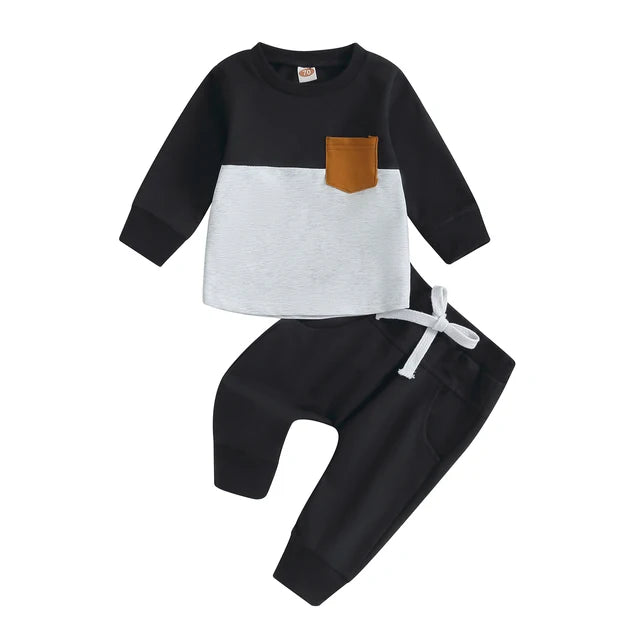 Mini Fashion™ - Trainingsanzug für Kleinkinder Baumwolle Schwarz / 70 (4-9 Monate) | Pädagogisches Holzspielzeug von Mein Kleines Baby