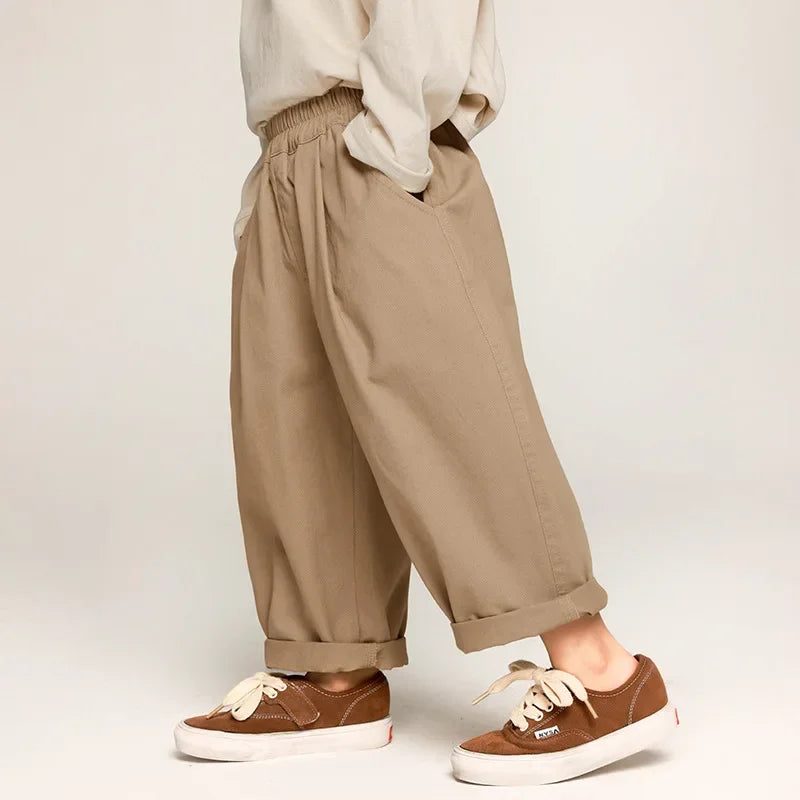 Mini Fashion™ - Trendy design - Lange brede bukser Khaki / 110 (4 år) | Pädagogisches Holzspielzeug von Mein Kleines Baby