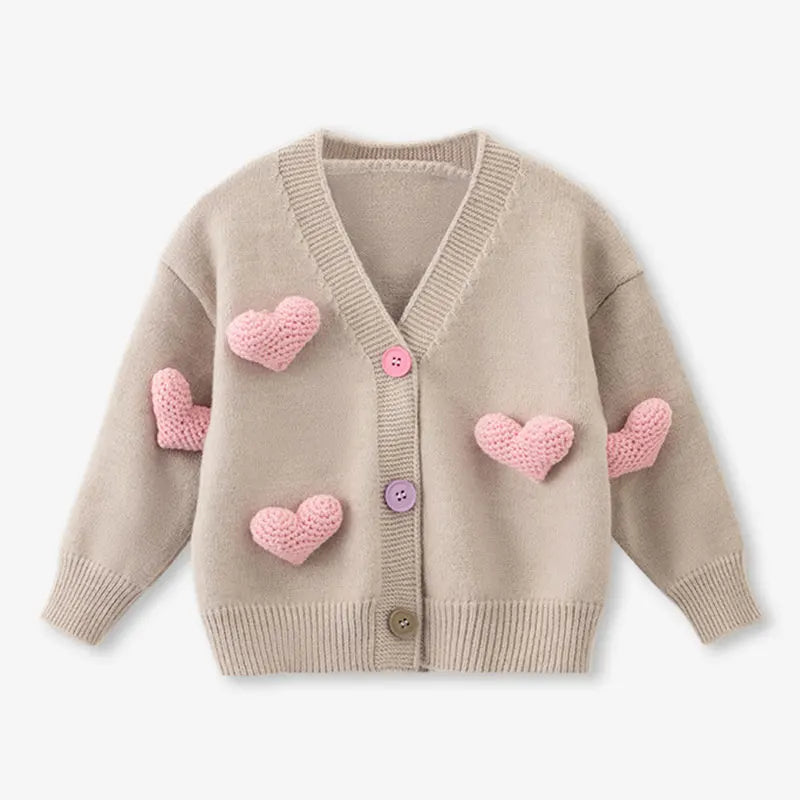 Mini Fashion™ - Trendy og komfortabel - Hjertetrøje Khaki / 90 (2 år) | Pädagogisches Holzspielzeug von Mein Kleines Baby
