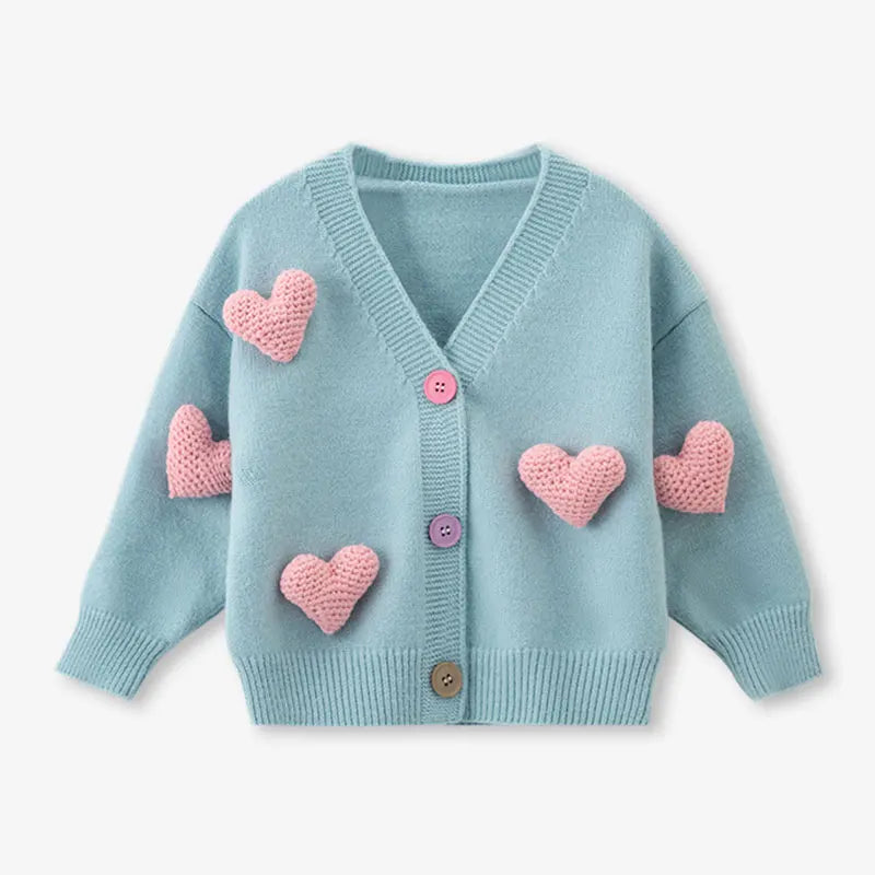 Mini Fashion™ - Trendy&Bequem - Herz-Pullover Blau / 130 (6 Jahr) | Pädagogisches Holzspielzeug von Mein Kleines Baby