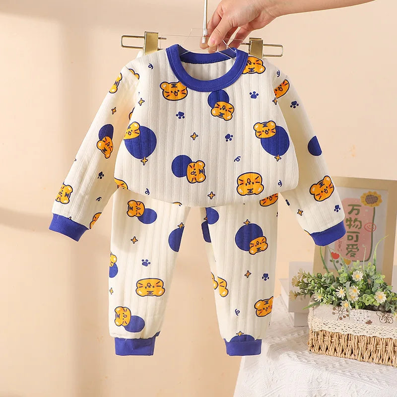 Mini Fashion™ - Ultraweicher Baumwollkomfort - Pyjama für Kleinkinder Blau / 80 ( 6 - 12 Monate) | Pädagogisches Holzspielzeug von Mein Kleines Baby