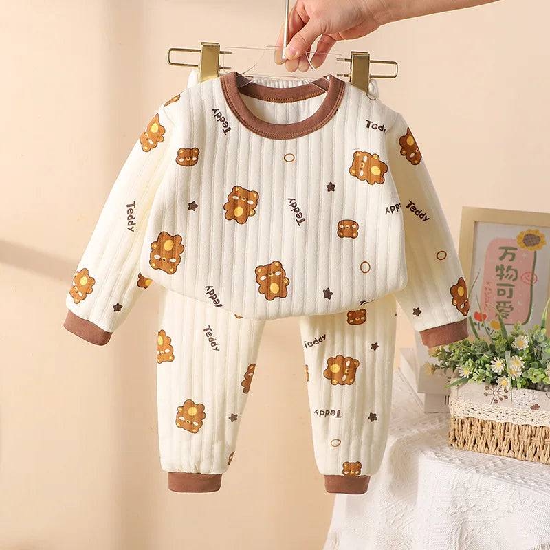 Mini Fashion™ - Ultraweicher Baumwollkomfort - Pyjama für Kleinkinder Braun / 80 ( 6 - 12 Monate) | Pädagogisches Holzspielzeug von Mein Kleines Baby