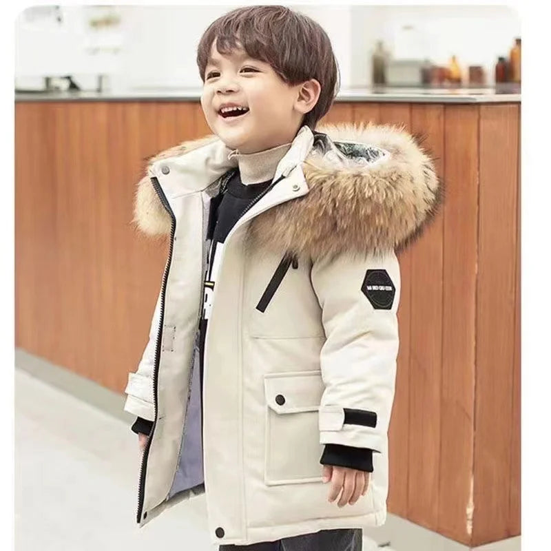 Mini Fashion™ - Vandtæt og varm - Vinterfrakke Hvid / 140 (7-8 År) | Pädagogisches Holzspielzeug von Mein Kleines Baby
