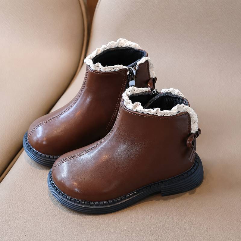 Mini Fashion™ - Varme og klassiske - Læderstøvler Brun / 25 (2-3 År) | Pädagogisches Holzspielzeug von Mein Kleines Baby