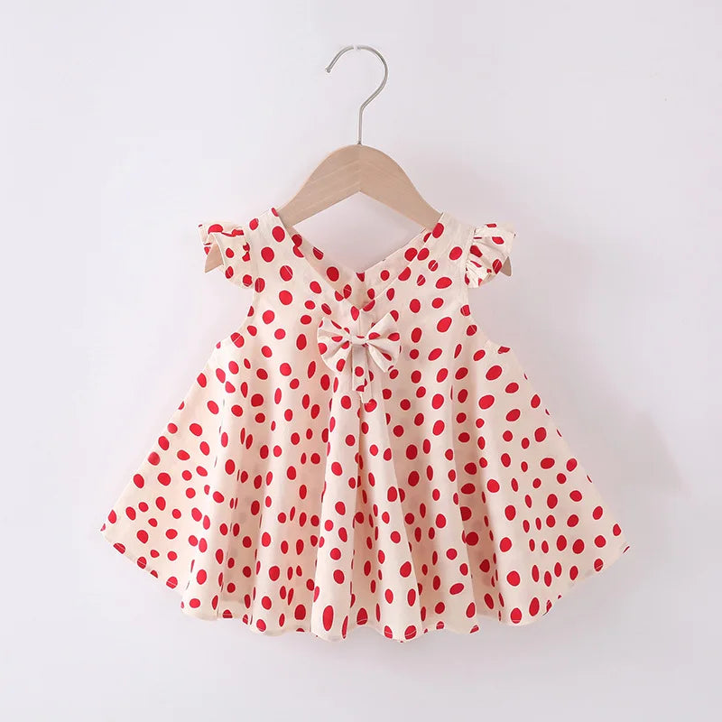 Mini Fashion™ - Verspielt&Elegant - Sommerkleid für Mädchen Rote Punkte / 90 (18-24 Monate) | Pädagogisches Holzspielzeug von Mein Kleines Baby