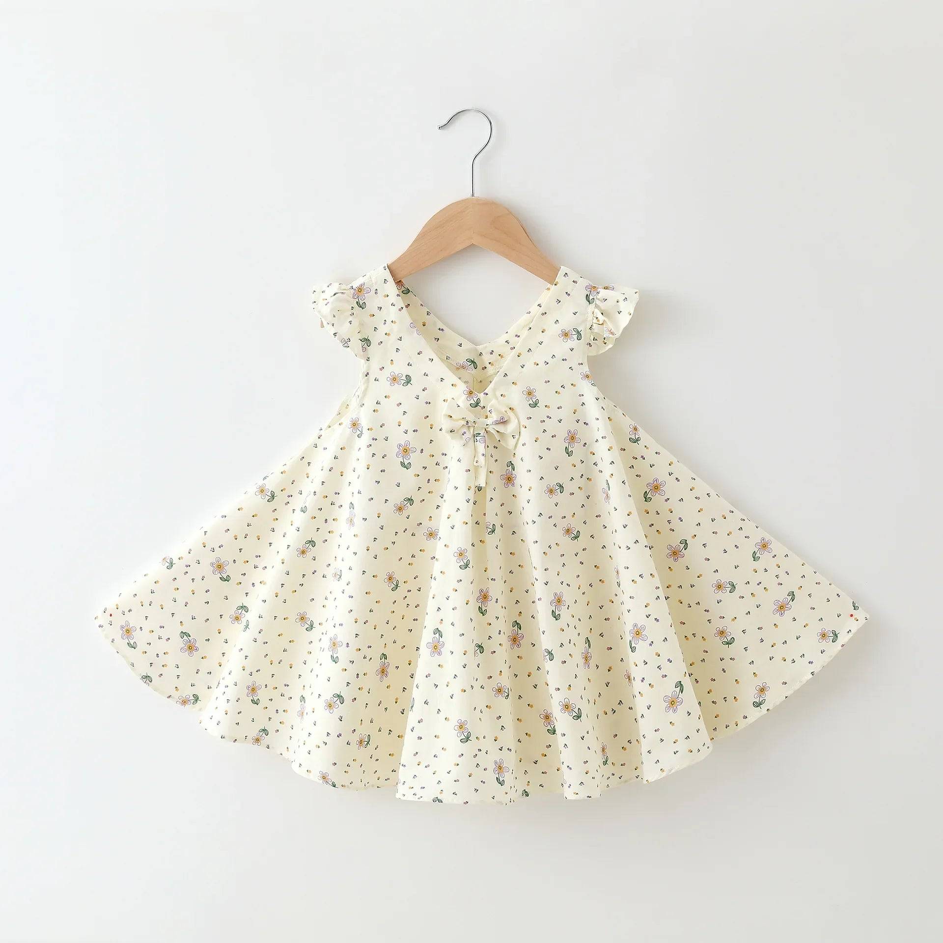 Mini Fashion™ - Verspielt&Elegant - Sommerkleid für Mädchen Weiß geblümt / 80 (12-18 Monate) | Pädagogisches Holzspielzeug von Mein Kleines Baby