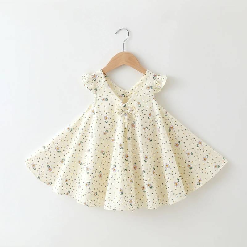 Mini Fashion™ - Verspielt&Elegant - Sommerkleid für Mädchen Weiß geblümt / 80 (12-18 Monate) | Pädagogisches Holzspielzeug von Mein Kleines Baby