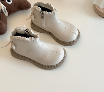Mini Fashion™ - Warm&Klassisch - Lederstiefel Beige / 34 (7-8 Jahr) | Pädagogisches Holzspielzeug von Mein Kleines Baby