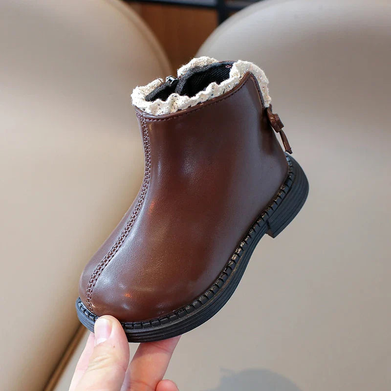 Mini Fashion™ - Warm&Klassisch - Lederstiefel Braun / 29 (4-5 Jahr) | Pädagogisches Holzspielzeug von Mein Kleines Baby