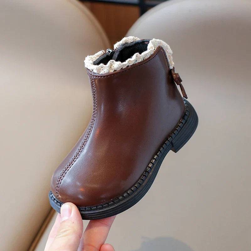 Mini Fashion™ - Warm&Klassisch - Lederstiefel Braun / 29 (4-5 Jahr) | Pädagogisches Holzspielzeug von Mein Kleines Baby
