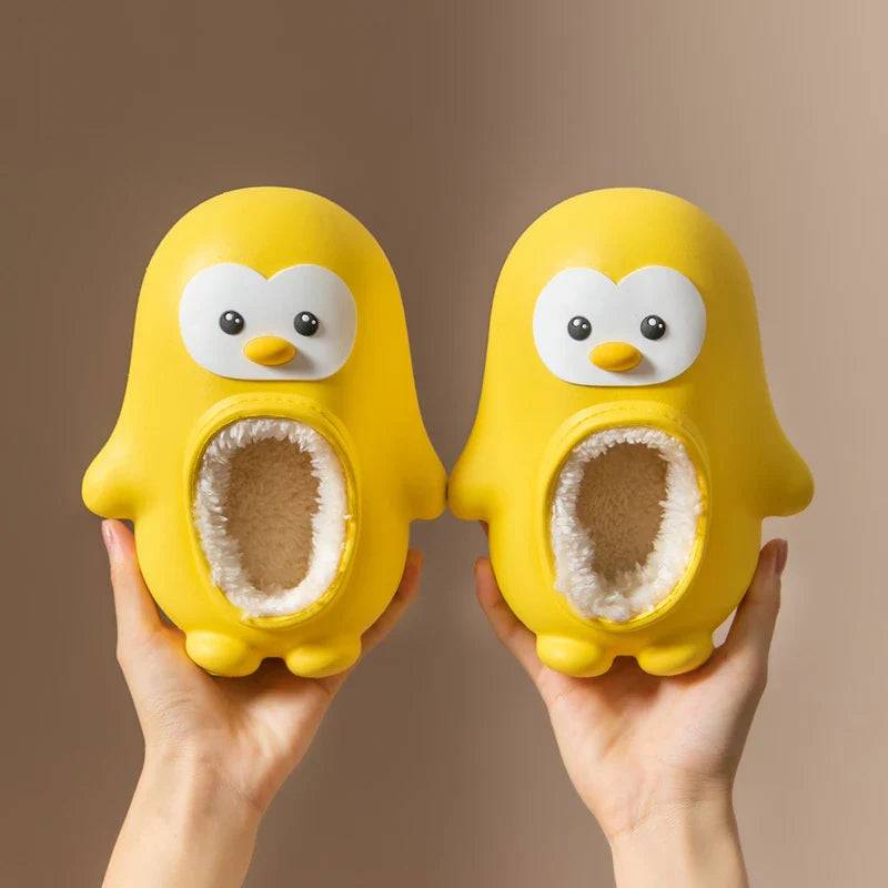 Mini Fashion™ - Warm&Lustig - Pinguin-Hausschuhe für Kinder Gelb / 20 (6-7 Jahr) | Pädagogisches Holzspielzeug von Mein Kleines Baby