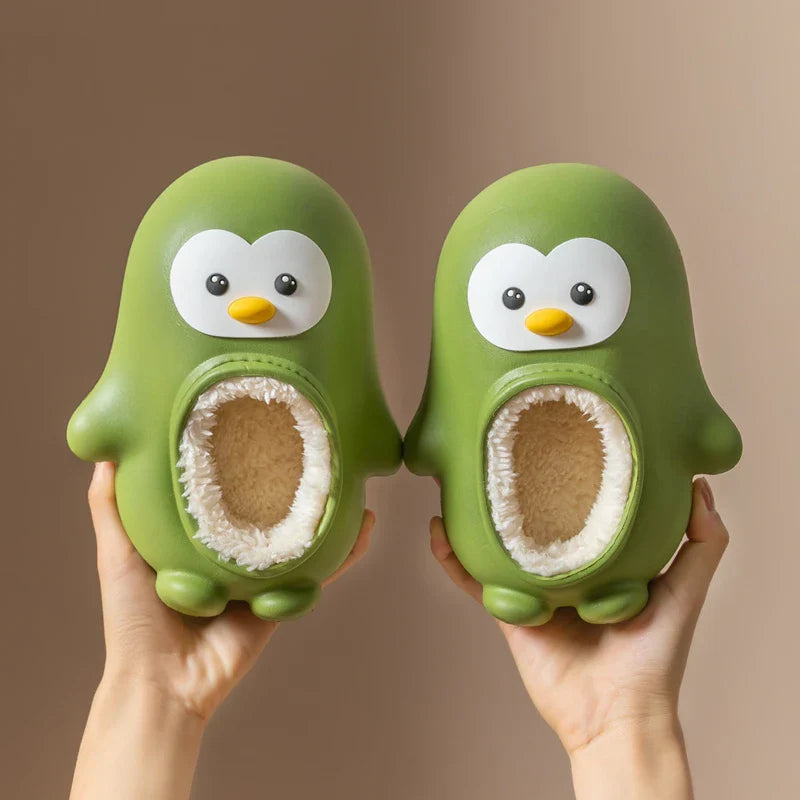 Mini Fashion™ - Warm&Lustig - Pinguin-Hausschuhe für Kinder Grün / 20 (6-7 Jahr) | Pädagogisches Holzspielzeug von Mein Kleines Baby