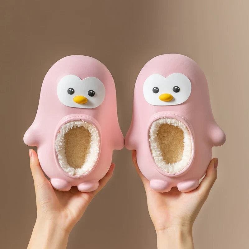 Mini Fashion™ - Warm&Lustig - Pinguin-Hausschuhe für Kinder Rosa / 22 (8-9 Jahr) | Pädagogisches Holzspielzeug von Mein Kleines Baby