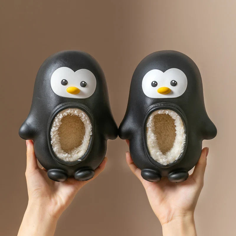 Mini Fashion™ - Warm&Lustig - Pinguin-Hausschuhe für Kinder Schwarz / 20 (6-7 Jahr) | Pädagogisches Holzspielzeug von Mein Kleines Baby