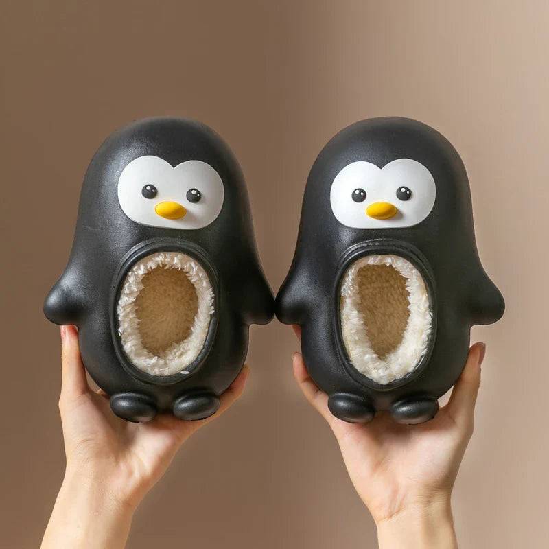 Mini Fashion™ - Warm&Lustig - Pinguin-Hausschuhe für Kinder Schwarz / 20 (6-7 Jahr) | Pädagogisches Holzspielzeug von Mein Kleines Baby