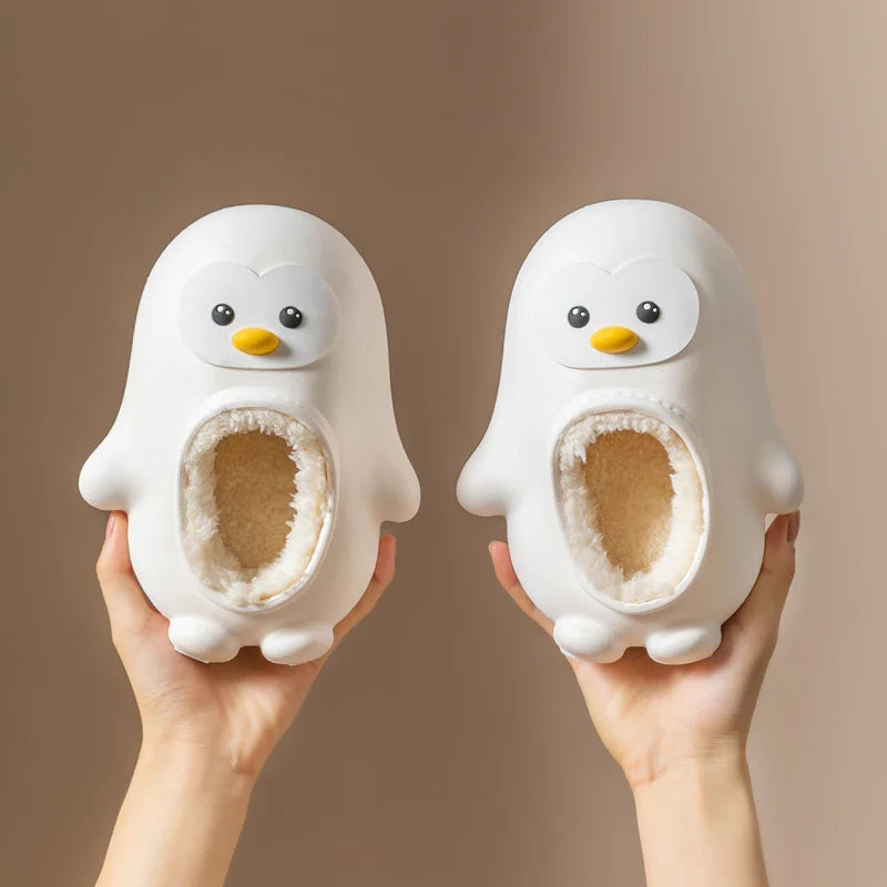 Mini Fashion™ - Warm&Lustig - Pinguin-Hausschuhe für Kinder Weiß / 20 (6-7 Jahr) | Pädagogisches Holzspielzeug von Mein Kleines Baby