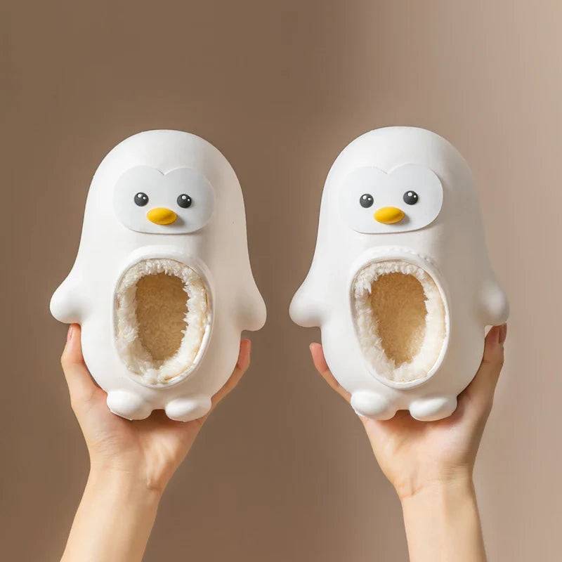 Mini Fashion™ - Warm&Lustig - Pinguin-Hausschuhe für Kinder Weiß / 20 (6-7 Jahr) | Pädagogisches Holzspielzeug von Mein Kleines Baby