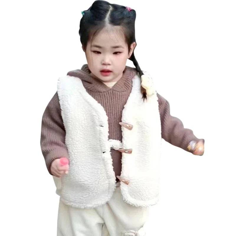 Mini Fashion™ - Warm&Stylisch - Weste Weiß / 100 (3 Jahr) | Pädagogisches Holzspielzeug von Mein Kleines Baby