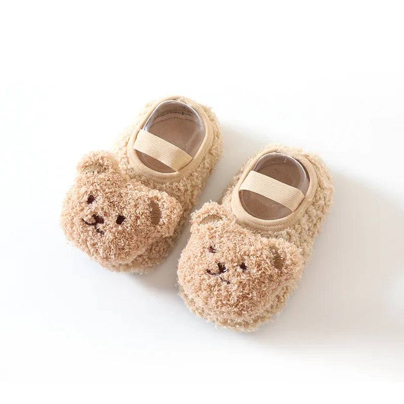 Mini Fashion™ - Warm&weich - Kinder-Hausschuhe Beige Bär / 19 (6-9 Monate) | Pädagogisches Holzspielzeug von Mein Kleines Baby