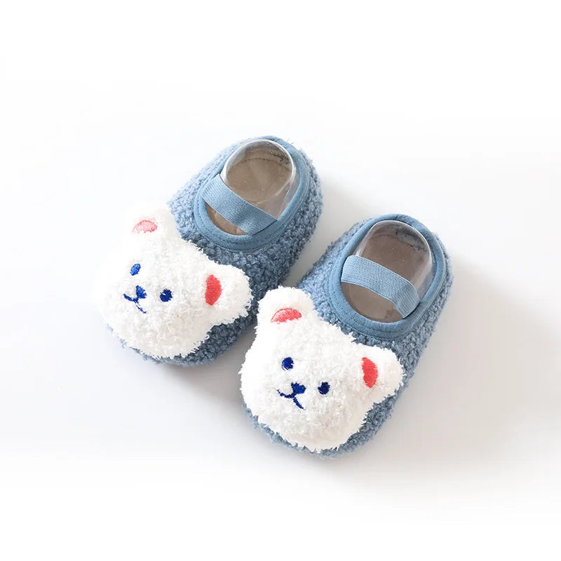 Mini Fashion™ - Warm&weich - Kinder-Hausschuhe Blauer Bär / 19 (6-9 Monate) | Pädagogisches Holzspielzeug von Mein Kleines Baby