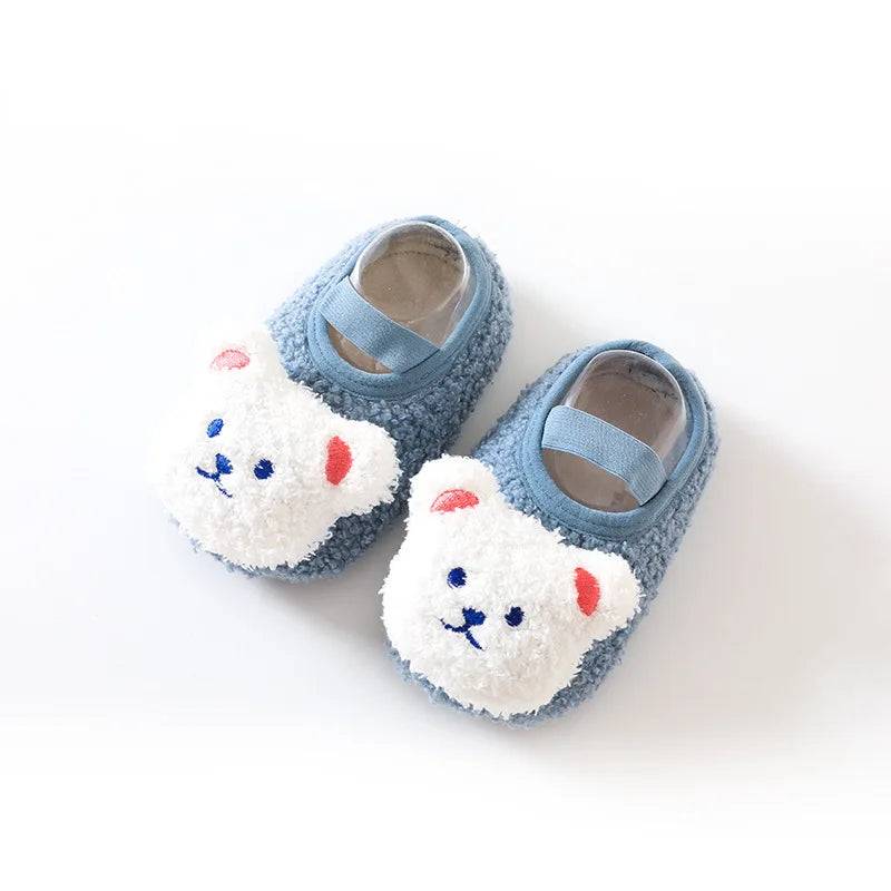 Mini Fashion™ - Warm&weich - Kinder-Hausschuhe Blauer Bär / 21 (9-12 Monate) | Pädagogisches Holzspielzeug von Mein Kleines Baby