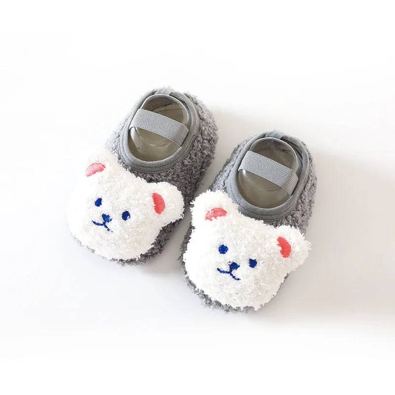Mini Fashion™ - Warm&weich - Kinder-Hausschuhe Grauer Bär / 19 (6-9 Monate) | Pädagogisches Holzspielzeug von Mein Kleines Baby