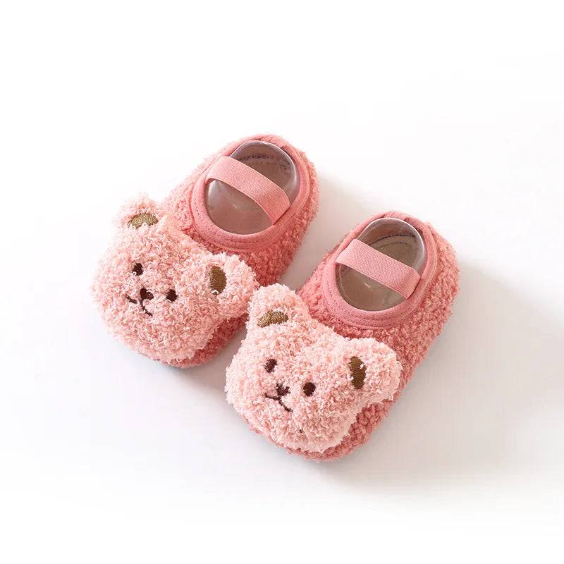 Mini Fashion™ - Warm&weich - Kinder-Hausschuhe Rosa Bär / 19 (6-9 Monate) | Pädagogisches Holzspielzeug von Mein Kleines Baby
