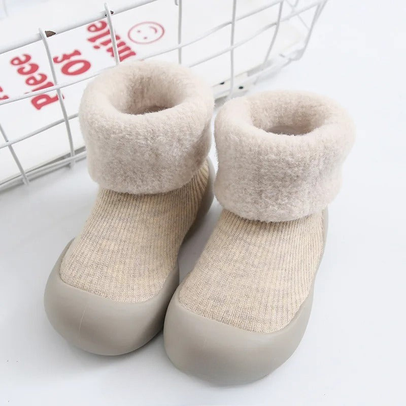 Mini Fashion™ - Warm&weich - Rutschfeste Socken Beige / 21 (9-12 Monate) | Pädagogisches Holzspielzeug von Mein Kleines Baby