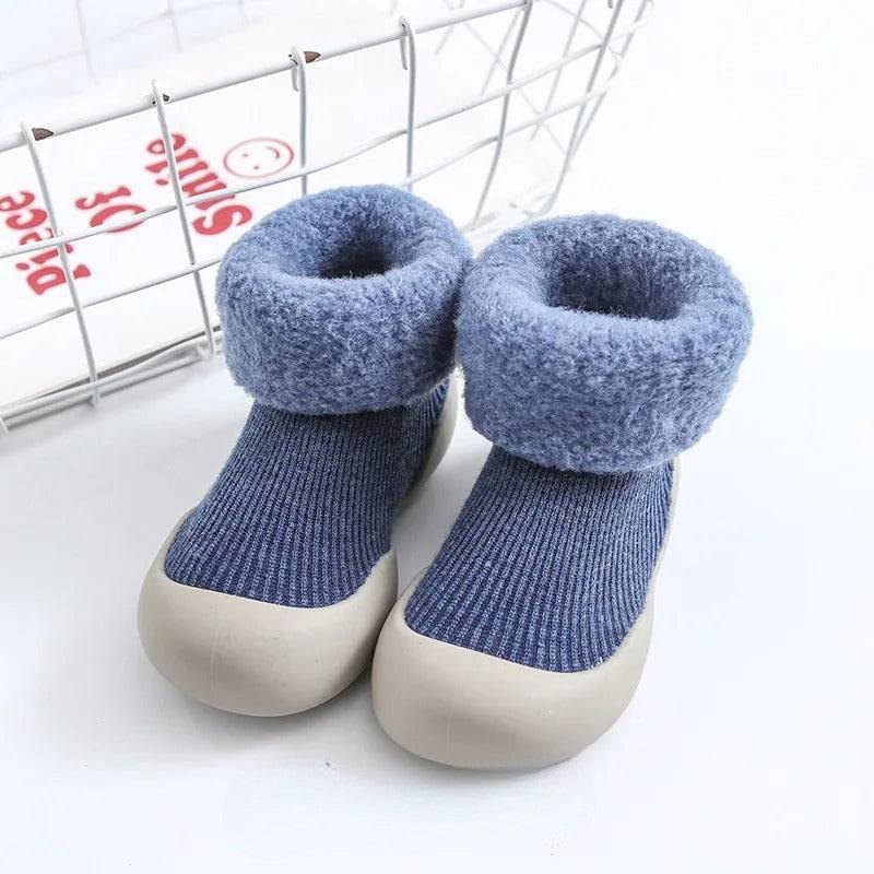 Mini Fashion™ - Warm&weich - Rutschfeste Socken Blau / 22 (1-1.5 Jahr) | Pädagogisches Holzspielzeug von Mein Kleines Baby