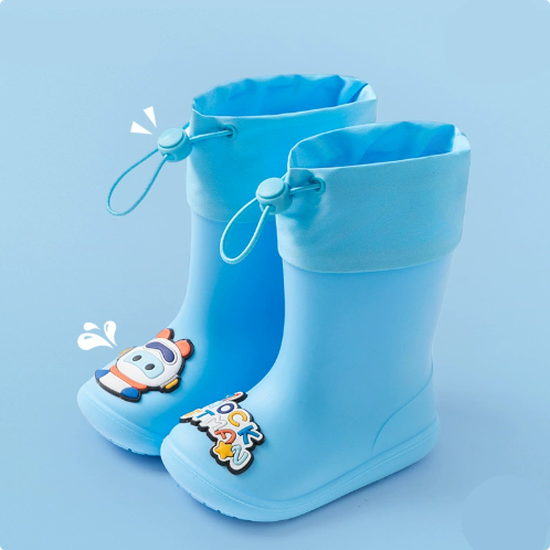 Mini Fashion™ - Wasserdicht für Kinder - Regenstiefel Blauer Raketenmann / 25.5 (3-4 Jahr) | Pädagogisches Holzspielzeug von Mein Kleines Baby