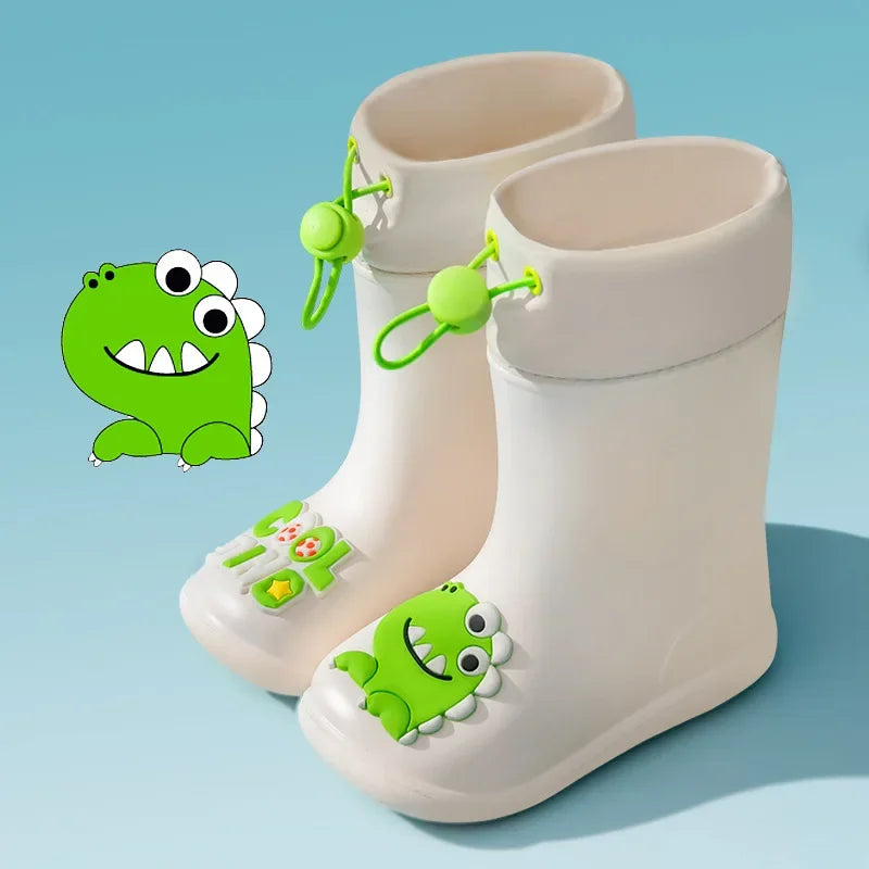 Mini Fashion™ - Wasserdicht für Kinder - Regenstiefel Grüner - Dino / 20 (9-10 Jahr) | Pädagogisches Holzspielzeug von Mein Kleines Baby